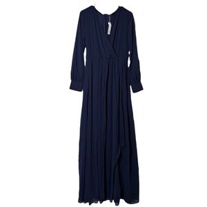 BALTIC BORN Dress Women's Size L NWT Navy Blue Lydia Long Sleeve V-Neck Formal